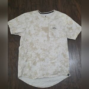 Jordan Unisex Cream and Tan Tie-Dye T-Shirt Size M